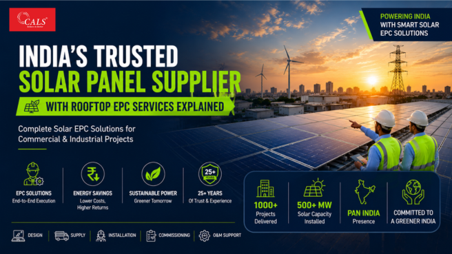 Trusted Solar Panel Supplier in India offering Rooftop Solar EPC Services India for energy-efficient commercial buildings