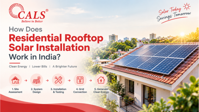 Residential rooftop solar installation in India